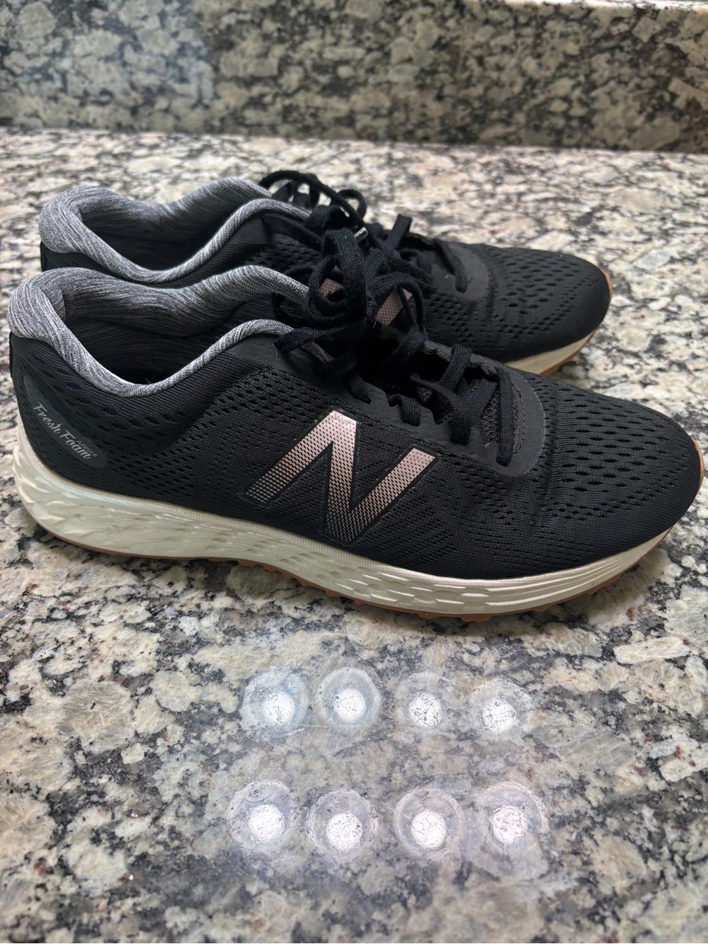 New Balance Women's Black with Rose Gold Accent Running Sneakers